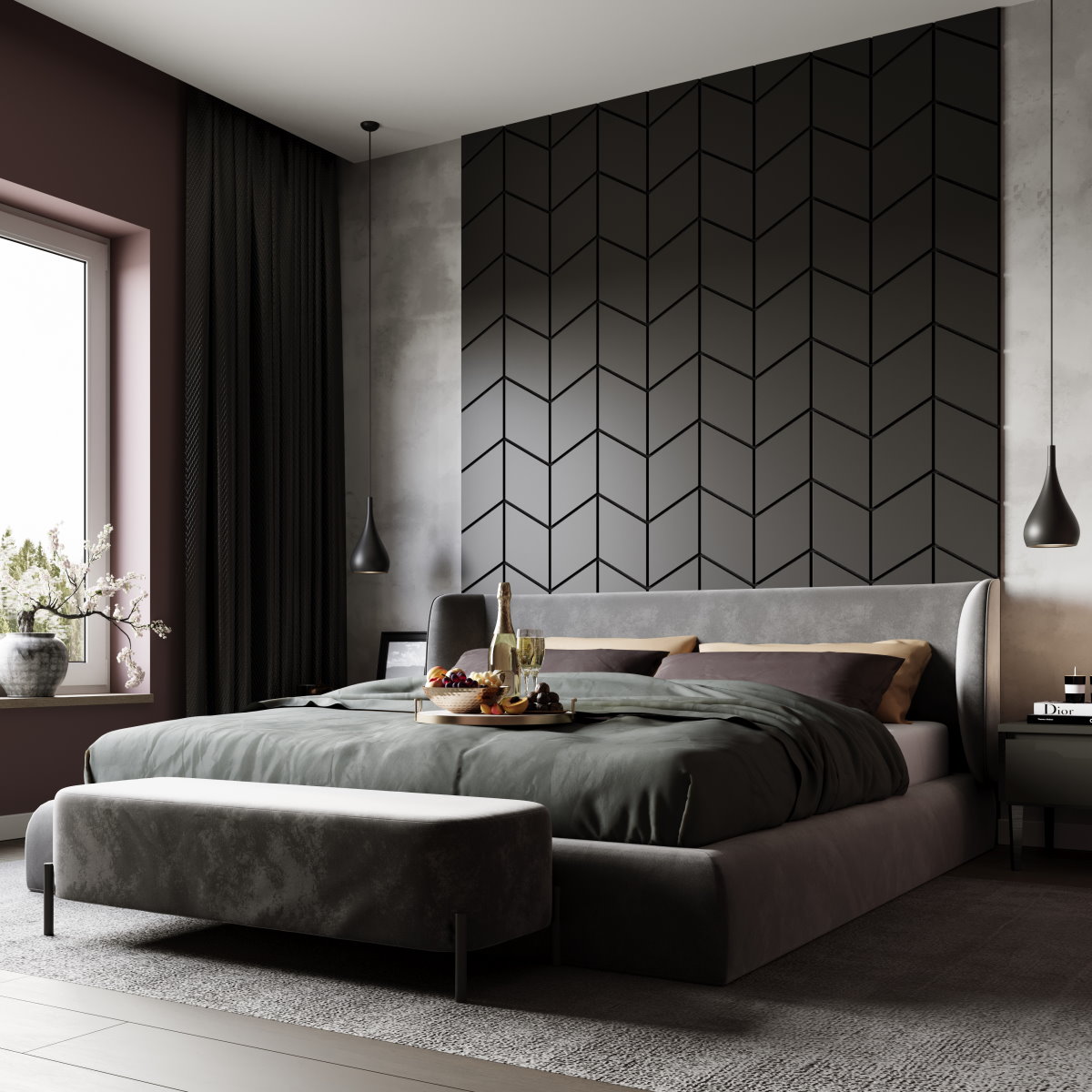 CARO Designpaneel Raute – Schwarz | Akustikpaneel