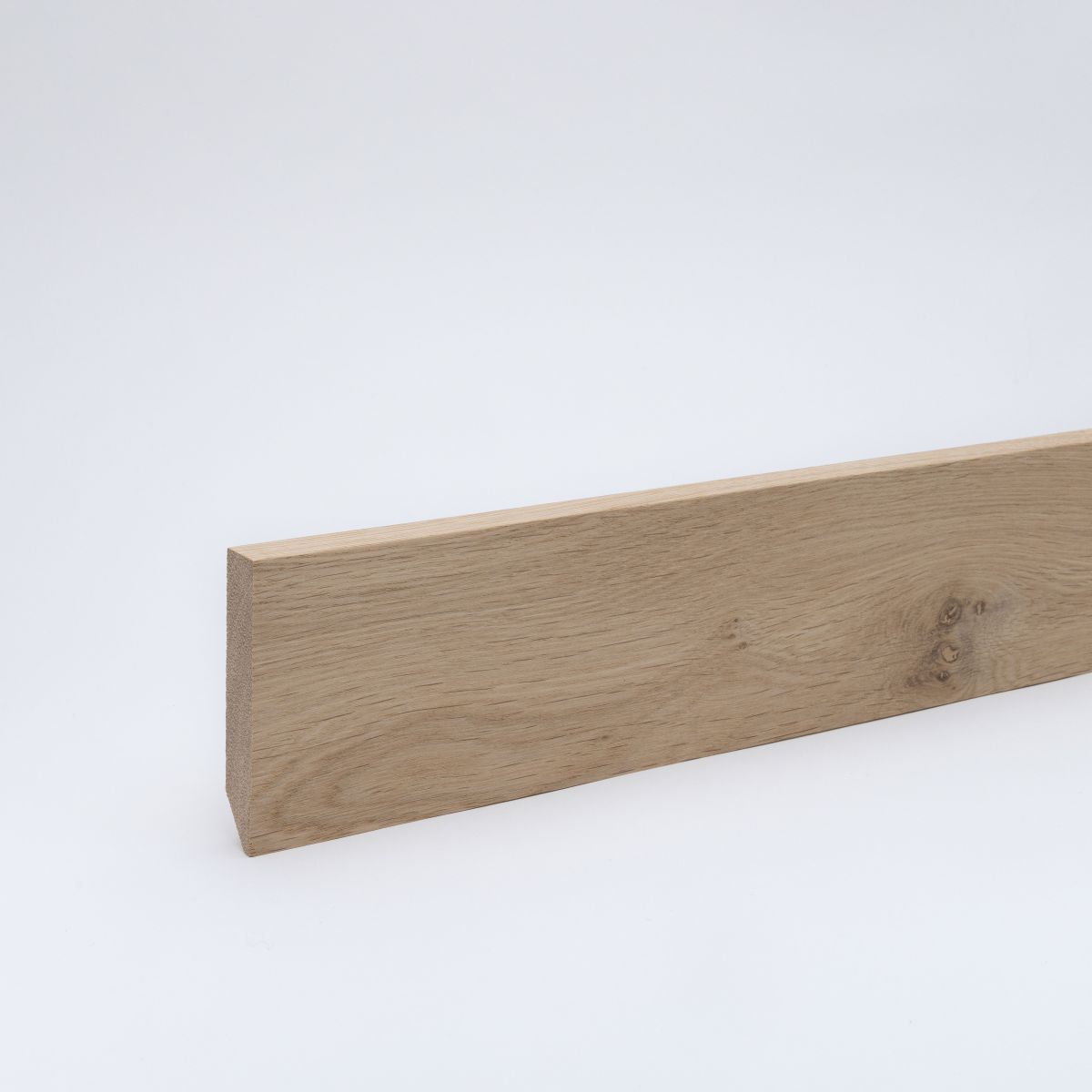 Massivholz-Sockelleiste 80x16mm Vierkant - Eiche roh
