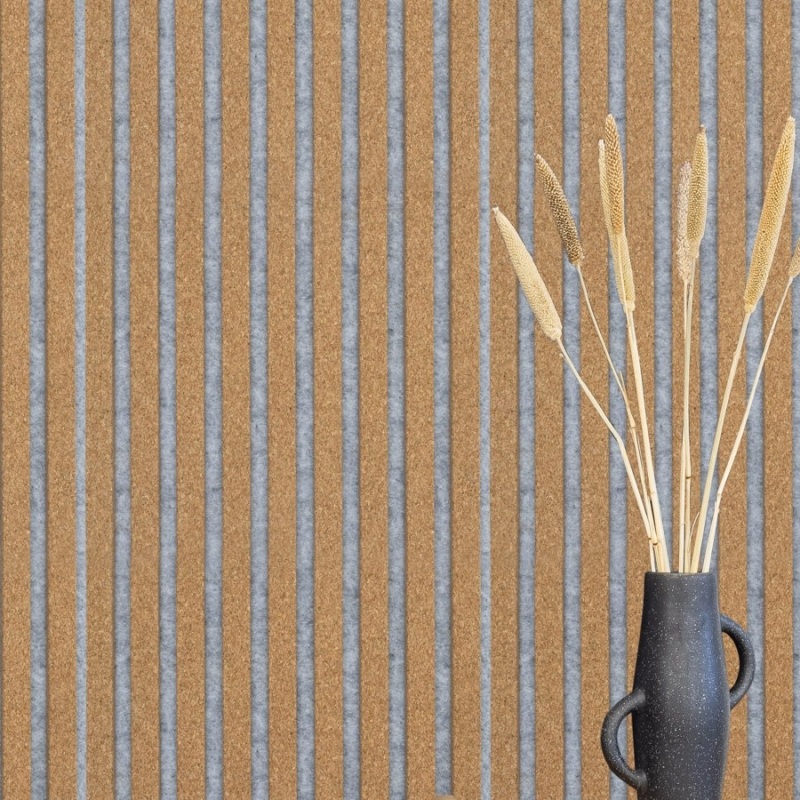 Acoustic+ Premium Akustikpaneel Kork Fein 400 x 400 mm - Akustikfilz Grau