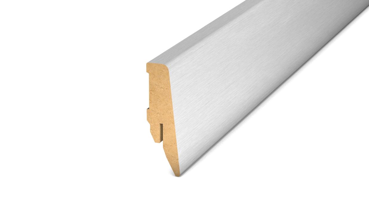 Prinz MDF-Sockelleiste 18 x 58 mm - Nr. 809 - Alu gebürstet - 250 cm