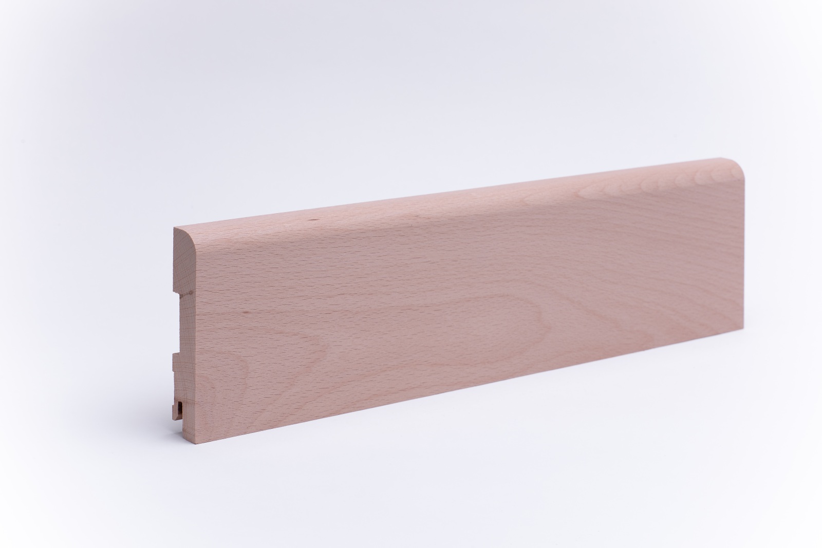 Massivholz-Sockelleiste abgerundet 100mm - Buche roh